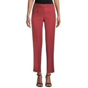Anne Klein Womens Pants Slim Leg Duke Ankle Straight Stretch Red 2